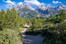The Majestic Grand Tetons Mountains As Seen From The Taggart Lake Trail In Grand Teton National Park