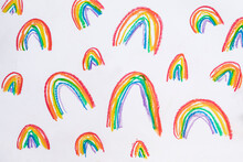 Rainbows Drawn With Crayon