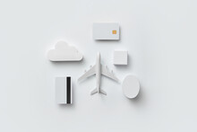 Flatlay Of Plane Model And Credit Card