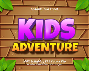 Wall Mural - Editable text effect - Kids Adventure cartoon Game style