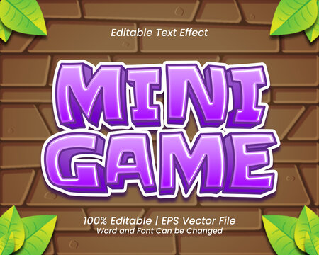 Editable text effect - Mini Game tittle cartoon Game style