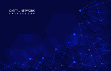 Poster - Hexagon Digital Network Connection Internet Computer Technology Background