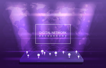Poster - Mobile Phone Global Digital Network Communication Connection Internet Technology