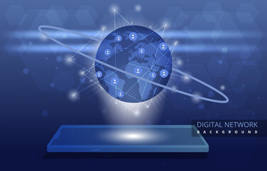 Poster - Mobile Phone Global Digital Network Communication Connection Internet Technology