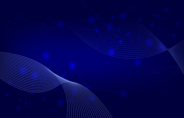 Poster - Wave Lines Digital Network Connection Internet Computer Technology Background