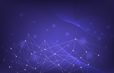 Poster - Wave Lines Digital Network Connection Internet Computer Technology Background