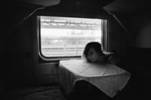 Bored Woman In Train