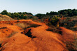 © Michela Ravasio/Stocksy - Landscape with red soil and vegetation