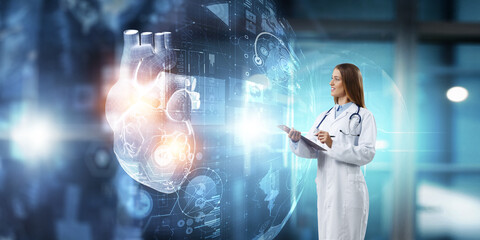 Wall Mural - moderm medicine. cardiology . mixed media