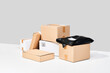 © Martí Sans/Stocksy - Set of various parcel packages