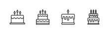 Cake Icons Set. Cake Sign And Symbol. Birthday Cake Icon