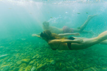 Young Couple Diving 