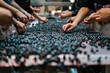 © Ezequiel Giménez/Stocksy - Grapes being sorted on belt