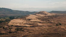Sandy Dune Among Mountains Aerial Landscape