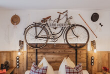 Old Vintage Bicycle In Bedroom