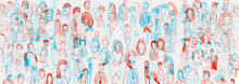 All The People A Pencil Sketch Double Exposure