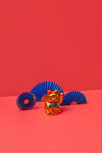 Traditional Chinese Cat And Origami Fans