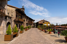 Typical Spanish Street In Old Town In Cantabria