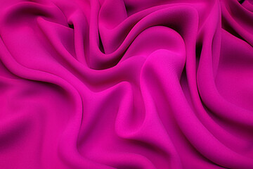 Wall Mural - Close-up texture of natural red or pink fabric or cloth in same color. Fabric texture of natural cotton, silk or wool, or linen textile material. Red canvas background.