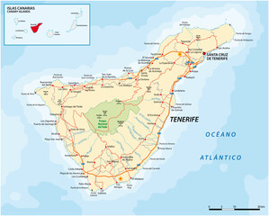 Wall Mural - Vector road map of Canary Island Tenerife