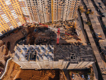Drone Overhead View Of A Condominium Construction Site