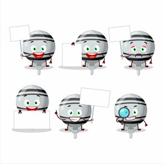 Wall Mural - White lolipop wrapped cartoon character bring information board