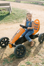 Farm Girl Rides Go Cart