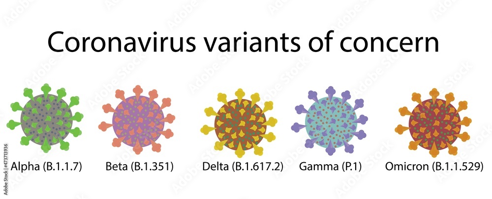 Coronavirus (Covid-19) variants of concern.Alpha, beta, gamma, delta ...