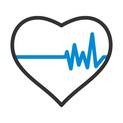 Sticker - Icon Of Heart With Cardio Diagram