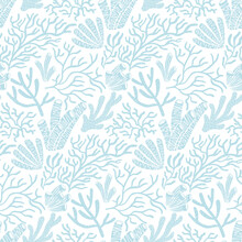 Awesome Cute Vintage Coral Reef Vector Seamless Pattern Design