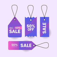 Wall Mural - Colorful Sale Tag discount label with various shape - Vector