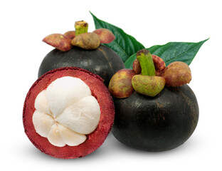 Wall Mural - Mangosteen isolated on white background