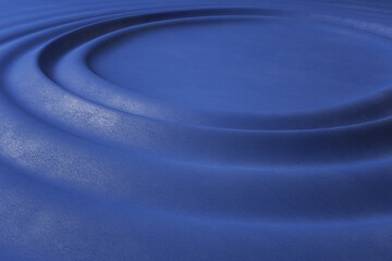 Poster - Side view of creative blue leather circle background with mock up place for product. Presentation and design concept. 3D Rendering.