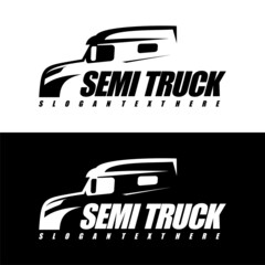 semi truck logo design vector