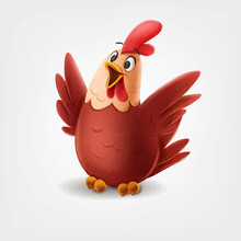 Cute Chicken Character For Cartoon