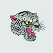 tiger illustration print on tshirts sweatshirts and souvenirs vector Premium Vector