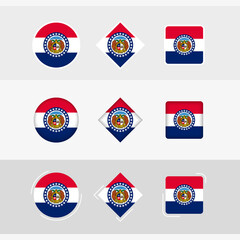 Wall Mural - Missouri flag icons set, vector flag of Missouri.