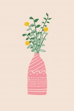 Spring Flowers In A Jar Illustration
