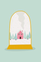 Waterblobe Snow House Winter Illustration