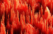 © Pixel Stories/Stocksy - 3D landscape. Red abstract data visualization concept.