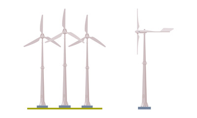 Poster - Wind Generator as Ecological Resource of Electric Power Vector Set