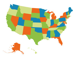 Sticker - Plank political map of USA