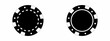 © PicMag - Poker chips black icons vector set. Isolated Casino poker chip template. Poker symbols. Playing poker concept.