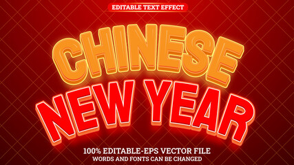 Wall Mural - 3D Text Effect Style Editable Chinese New Year