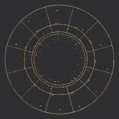 Wall Mural - chic golden luxurious retro vintage engraving style. image of the sun and moon phases. culture of ac