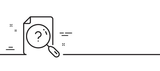 Poster - search document line icon. help book sign. instruction manual symbol. minimal line illustration back
