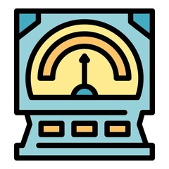 Poster - Linear voltage regulator icon. Outline linear voltage regulator vector icon color flat isolated