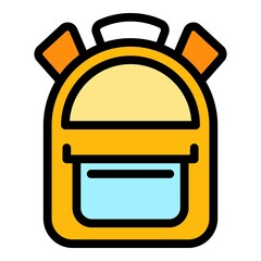 Wall Mural - Laptop backpack icon. Outline laptop backpack vector icon color flat isolated