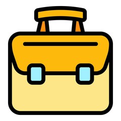 Poster - Office laptop bag icon. Outline office laptop bag vector icon color flat isolated