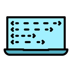 Poster - Laptop monitor icon. Outline laptop monitor vector icon color flat isolated